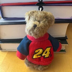 Nascar Jeff Gordon Bear Keychain with Red and Blue Outfit
